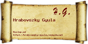 Hrabovszky Gyula névjegykártya