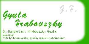 gyula hrabovszky business card